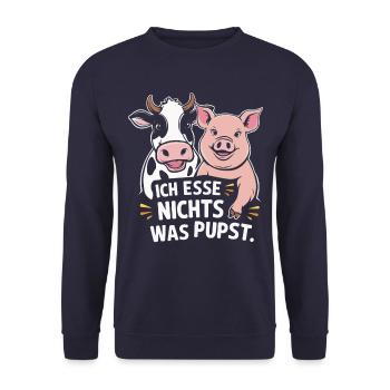 Végétarien Végétalien Bien-être animal Droits des animaux Veggie - Sweat-shirt Unisexe - marine - Devant - Alina (178cm) & Michal (187cm)