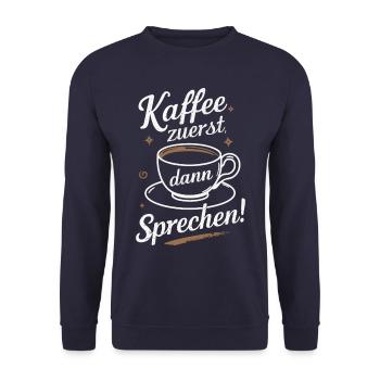 Coffee Coffee Coffee Drinkers Coffee Lovers - Unisex Sweatshirt - navy - Front - Alina (178cm) & Michal (187cm)