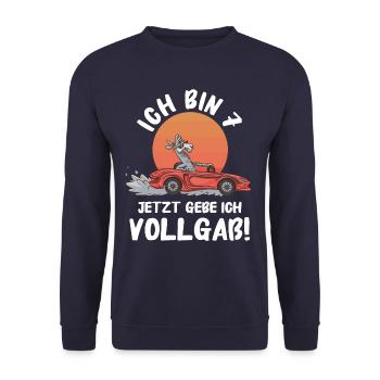 Birthday Gift 7 Years Children's Birthday - Unisex Sweatshirt - navy - Front - Alina (178cm) & Michal (187cm)