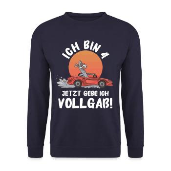 Birthday gift 4 years children's birthday - Unisex Sweatshirt - navy - Front - Alina (178cm) & Michal (187cm)