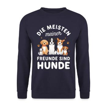 Hund Hunde Haustier Lustige Sprüche - Unisex Pullover - Navy - Vorne - Alina (178cm) & Michal (187cm)