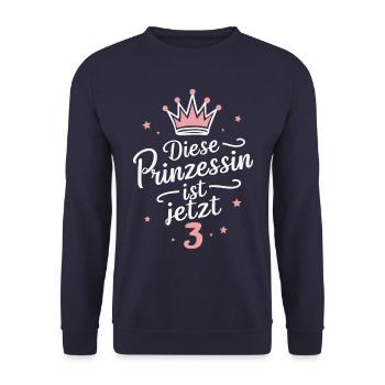 Birthday Gift 3 Years Children's Birthday - Unisex Sweatshirt - navy - Front - Alina (178cm) & Michal (187cm)