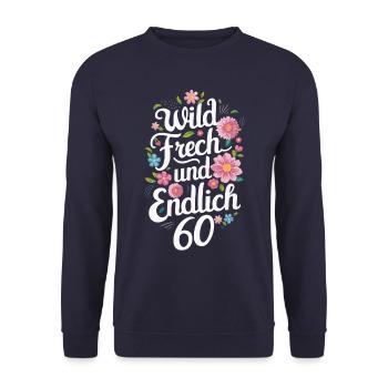 Birthday Gift 60 Years Birthday Child - Unisex Sweatshirt - navy - Front - Alina (178cm) & Michal (187cm)