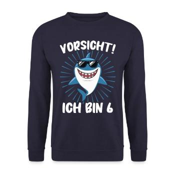 Birthday Gift 6 Years Children's Birthday - Unisex Sweatshirt - navy - Front - Alina (178cm) & Michal (187cm)