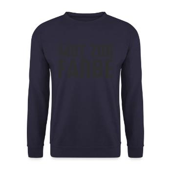 Lustig Sarkastisch Ironie Schwarze Edition - Unisex Pullover - Navy - Vorne - Alina (178cm) & Michal (187cm)