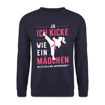 Karate Kampfsport Kämpfer Karate - Unisex Pullover - Navy - Vorne - Alina (178cm) & Michal (187cm)