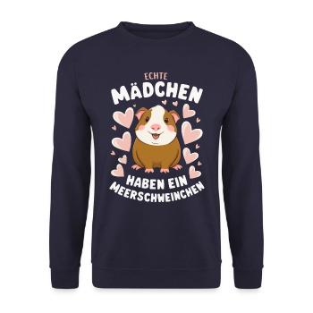 Guinea Pig Shorthair Longhair Crested Dogs - Unisex Sweatshirt - navy - Front - Alina (178cm) & Michal (187cm)