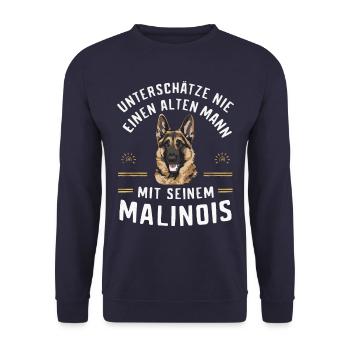Chien de berger belge malinois Chiens - Sweat-shirt Unisexe - marine - Devant - Alina (178cm) & Michal (187cm)