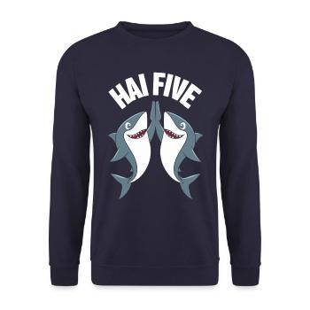 Shark Shark Sharks Shark - Unisex Sweatshirt - navy - Front - Alina (178cm) & Michal (187cm)