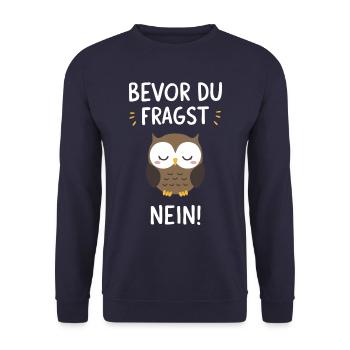 oiseau de nuit hibou hibou oiseau - Sweat-shirt Unisexe - marine - Devant - Alina (178cm) & Michal (187cm)