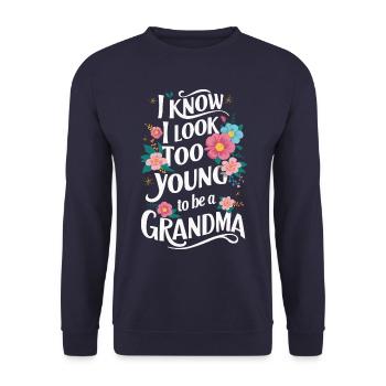 Grandma Grandmother Mother's Day Family - Unisex Sweatshirt - navy - Front - Alina (178cm) & Michal (187cm)
