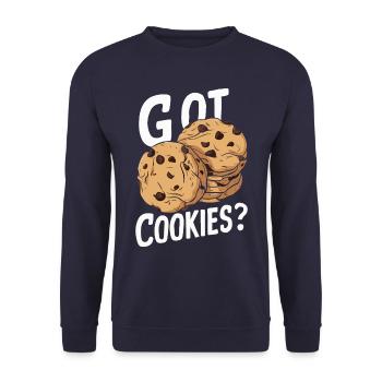 Cookies Cookie Keks Kekse Schokolade - Unisex Pullover - Navy - Vorne - Alina (178cm) & Michal (187cm)