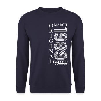 35e cadeau d’anniversaire Original mars 1989 - Sweat-shirt Unisexe - marine - Devant - Alina (178cm) & Michal (187cm)