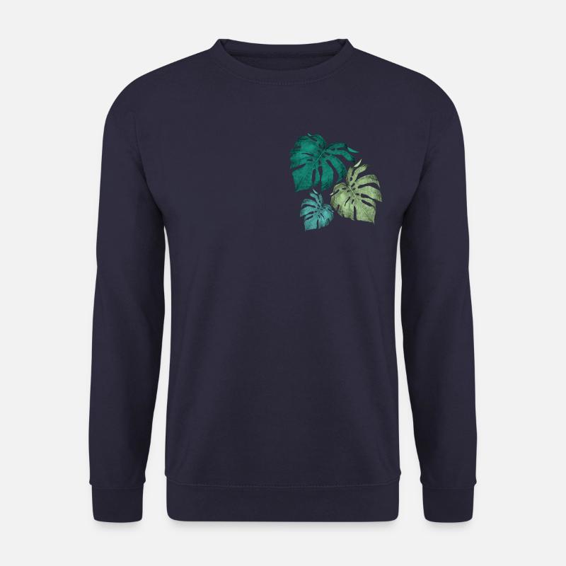 ZAZdesign® Monstera Blatt Shirt | Pflanze | Floral - Unisex Pullover - Navy