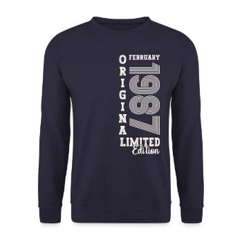 Février né 1987 36ème anniversaire cadeau homme - Sweat-shirt Unisexe - marine - Devant - Alina (178cm) & Michal (187cm)