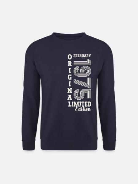 Februar Jahrgang 1975 48. Geburtstag Geschenk Mann - Unisex Pullover - Navy