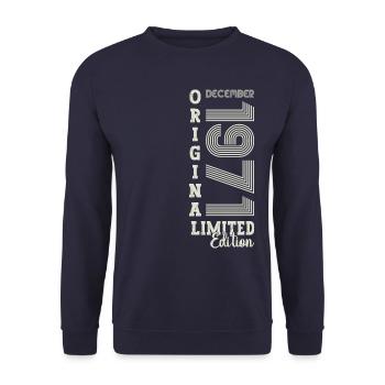 Original December 1971 51st Birthday Gift - Unisex Sweatshirt - navy - Front - Alina (178cm) & Michal (187cm)