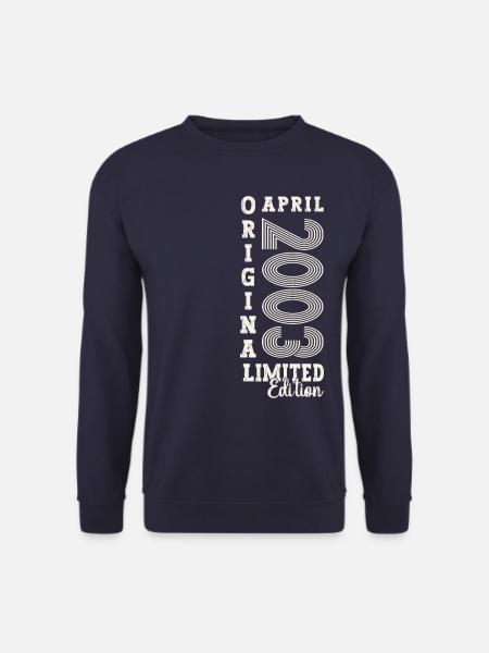 20. Geburtstag Mann April Jahrgang 2003 Original - Unisex Pullover - Navy
