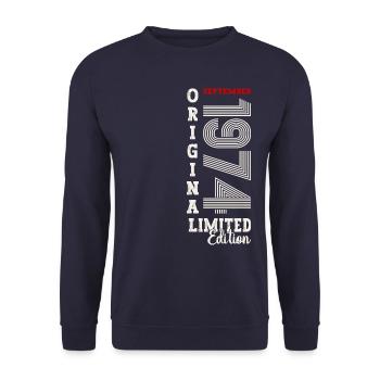 50th Birthday Legend September 1974 Volume 74 - Unisex Sweatshirt - navy - Front - Alina (178cm) & Michal (187cm)