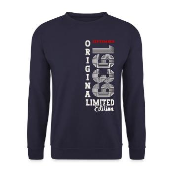 85th Birthday Legend September 1939 Born 39 - Unisex Sweatshirt - navy - Front - Alina (178cm) & Michal (187cm)