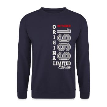 55th Birthday Original October 1969 Born 1969 - Unisex Sweatshirt - navy - Front - Alina (178cm) & Michal (187cm)
