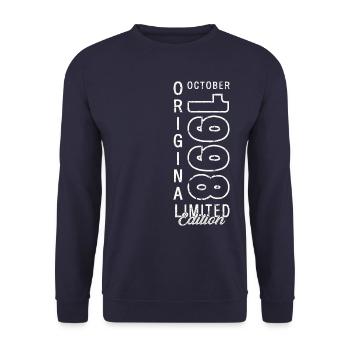 25th Birthday Gift Husband October Vintage 1998 - Unisex Sweatshirt - navy - Front - Alina (178cm) & Michal (187cm)