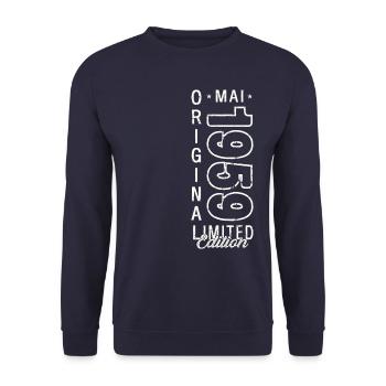 Geburtstag 1959 Mai 1959 Jahrgang 1959 Legende 59 - Unisex Pullover - Navy - Vorne - Alina (178cm) & Michal (187cm)