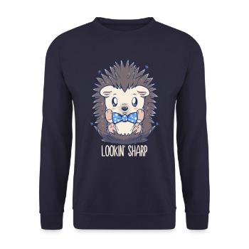 Lookin Sharp Dapper Hérisson - Sweat-shirt Unisexe - marine - Devant - Alina (178cm) & Michal (187cm)