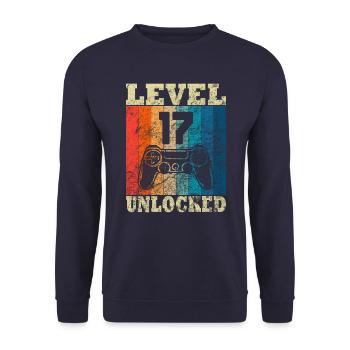 Happy Birthday - 17th birthday for gamers - Unisex Sweatshirt - navy - Front - Alina (178cm) & Michal (187cm)