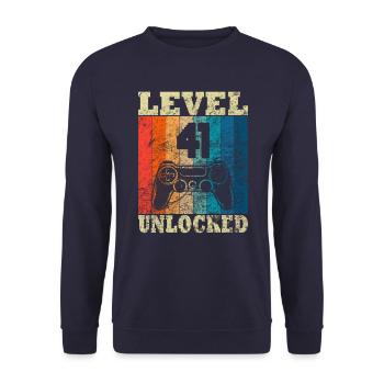 Happy Birthday - 41st birthday for gamers - Unisex Sweatshirt - navy - Front - Alina (178cm) & Michal (187cm)