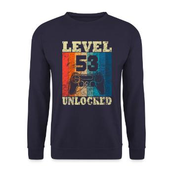 Happy Birthday - 53rd birthday for gamers - Unisex Sweatshirt - navy - Front - Alina (178cm) & Michal (187cm)