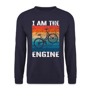 I'm the engine - funny bike saying - Unisex Sweatshirt - navy - Front - Alina (178cm) & Michal (187cm)