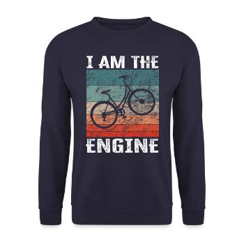 I'm the engine - funny bike saying - Unisex Sweatshirt - navy - Front - Alina (178cm) & Michal (187cm)