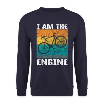 I'm the engine - funny bike saying - Unisex Sweatshirt - navy - Front - Alina (178cm) & Michal (187cm)