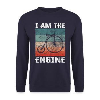 I'm the engine - funny bike saying - Unisex Sweatshirt - navy - Front - Alina (178cm) & Michal (187cm)