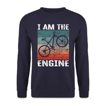 I'm the engine - funny bike saying - Unisex Sweatshirt - navy - Front - Alina (178cm) & Michal (187cm)