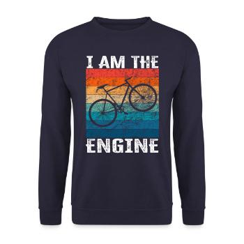 I'm the engine - funny bike saying - Unisex Sweatshirt - navy - Front - Alina (178cm) & Michal (187cm)