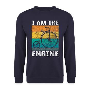 I'm the engine - funny bike saying - Unisex Sweatshirt - navy - Front - Alina (178cm) & Michal (187cm)