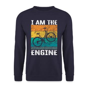 I'm the engine - funny bike saying - Unisex Sweatshirt - navy - Front - Alina (178cm) & Michal (187cm)
