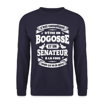 BOGOSSE ET SÉNATEUR - Sweat-shirt Unisexe - marine - Devant - Alina (178cm) & Michal (187cm)