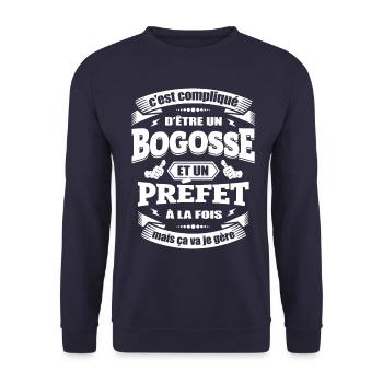 BOGOSSE ET PRÉFET - Sweat-shirt Unisexe - marine - Devant - Alina (178cm) & Michal (187cm)