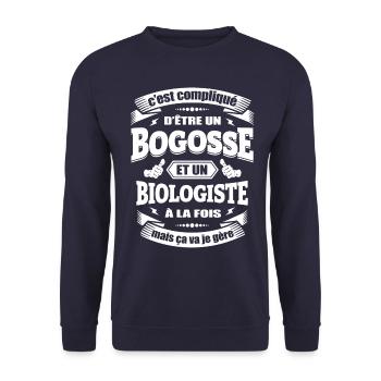 BOGOSSE ET BIOLOGISTE A LA FOIS - Sweat-shirt Unisexe - marine - Devant - Alina (178cm) & Michal (187cm)