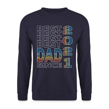 Best dad in the world since 2021 Father's Day Birthday - Unisex Sweatshirt - navy - Front - Alina (178cm) & Michal (187cm)