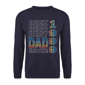 Bester Papa der Welt seit 1999 Vatertag - Unisex Pullover - Navy - Vorne - Alina (178cm) & Michal (187cm)