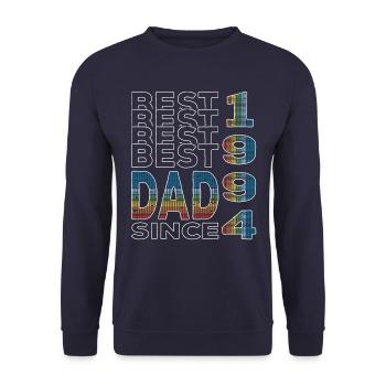 Bester Papa der Welt seit 1994 Vatertag - Unisex Pullover - Navy - Vorne - Alina (178cm) & Michal (187cm)
