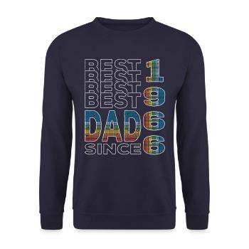 Bester Papa der Welt seit 1966 Vatertag - Unisex Pullover - Navy - Vorne - Alina (178cm) & Michal (187cm)