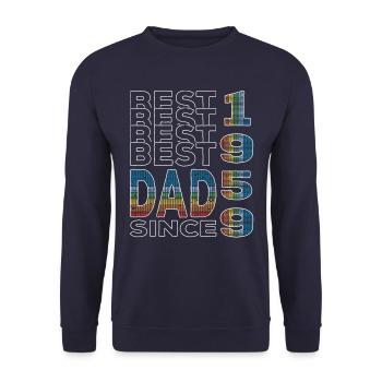 Best dad in the world since 1959 Father's Day - Unisex Sweatshirt - navy - Front - Alina (178cm) & Michal (187cm)