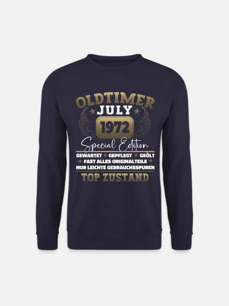 Oldtimer Juli 1972 50. Geburtstag Geschenk Herren - Unisex Pullover - Navy