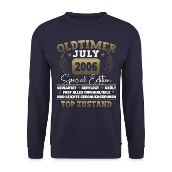 Oldtimer Juli 2006 16. Geburtstag Geschenk Herren - Unisex Pullover - Navy - Vorne - Alina (178cm) & Michal (187cm)