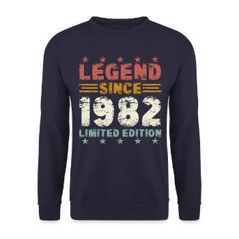 Legend 1982 Vintage Vintage Birthday Gift - Unisex Sweatshirt - navy - Front - Alina (178cm) & Michal (187cm)